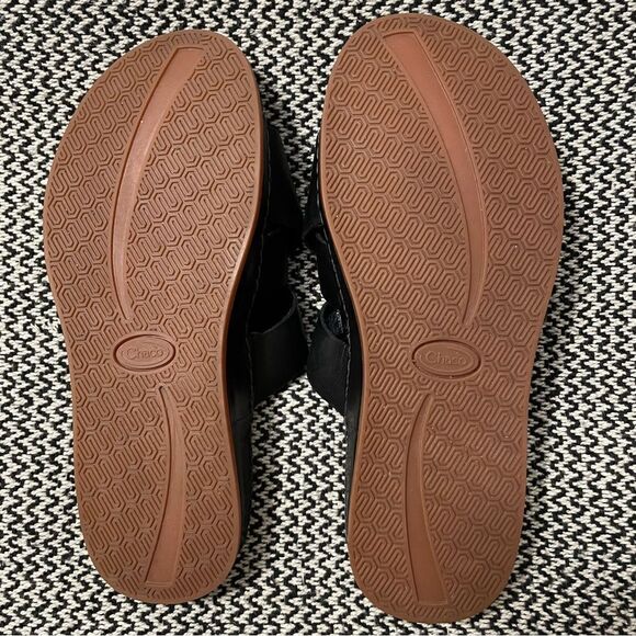 Chaco Women’s Wayfarer Slide Sandal Black Leather Sz-6 - Picture 5 of 6